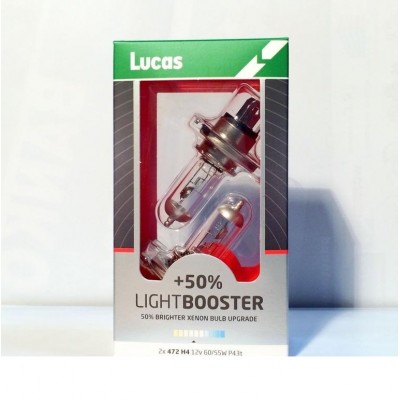 LUCAS 2x H4 12V 60/55W P43t Light Booster +50% - 2ks